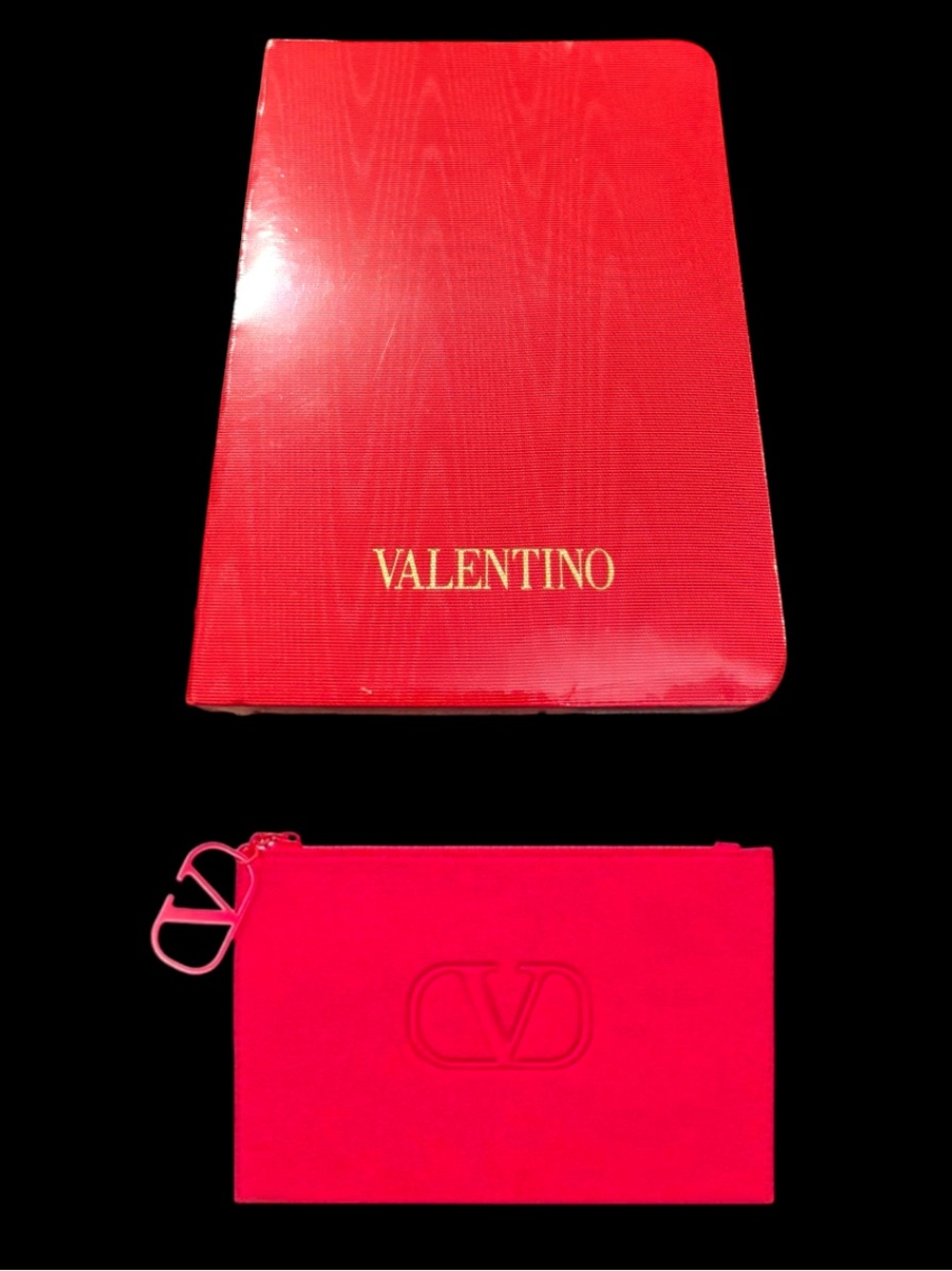 Valentino Red Notebook & Pouch Set